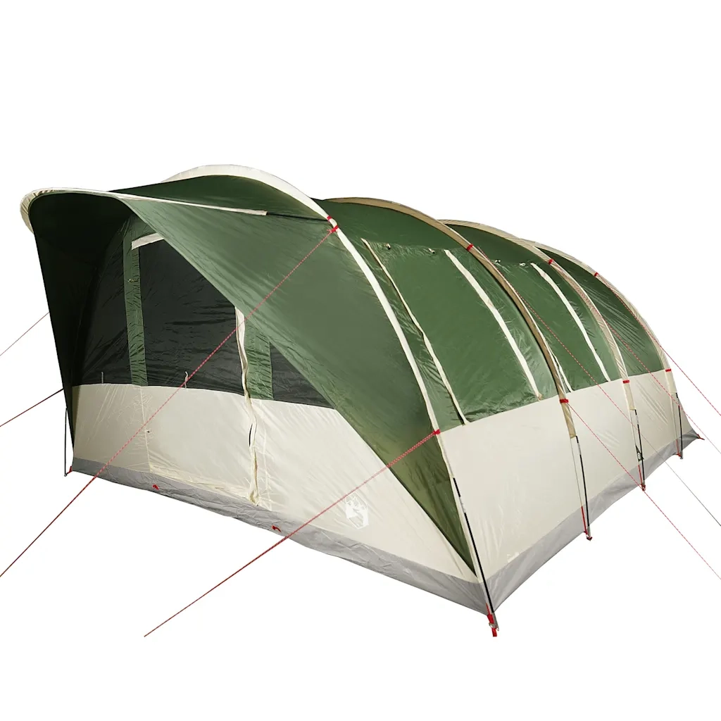 Tenda Familiare a Tunnel per 7 Persone Verde Impermeabile 94625