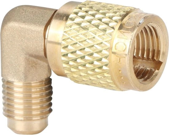 Adattatore 90° per R410 Buitendraad 1/4 a Binnendraad 5/16 - Connector Accessorio per Condizionatore d'Aria - Adattatore in Ottone 1.5x1.2in