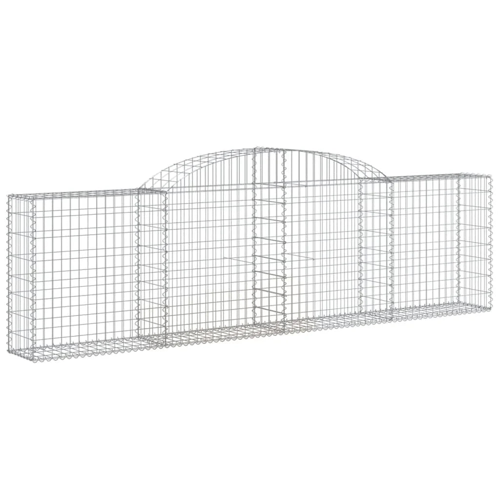 Set di 9 gabbioni ad arco per recinzioni gabbie e muri di contenimento 300 x 30 x 80/100 cm ferro zincato argento 02_0041280