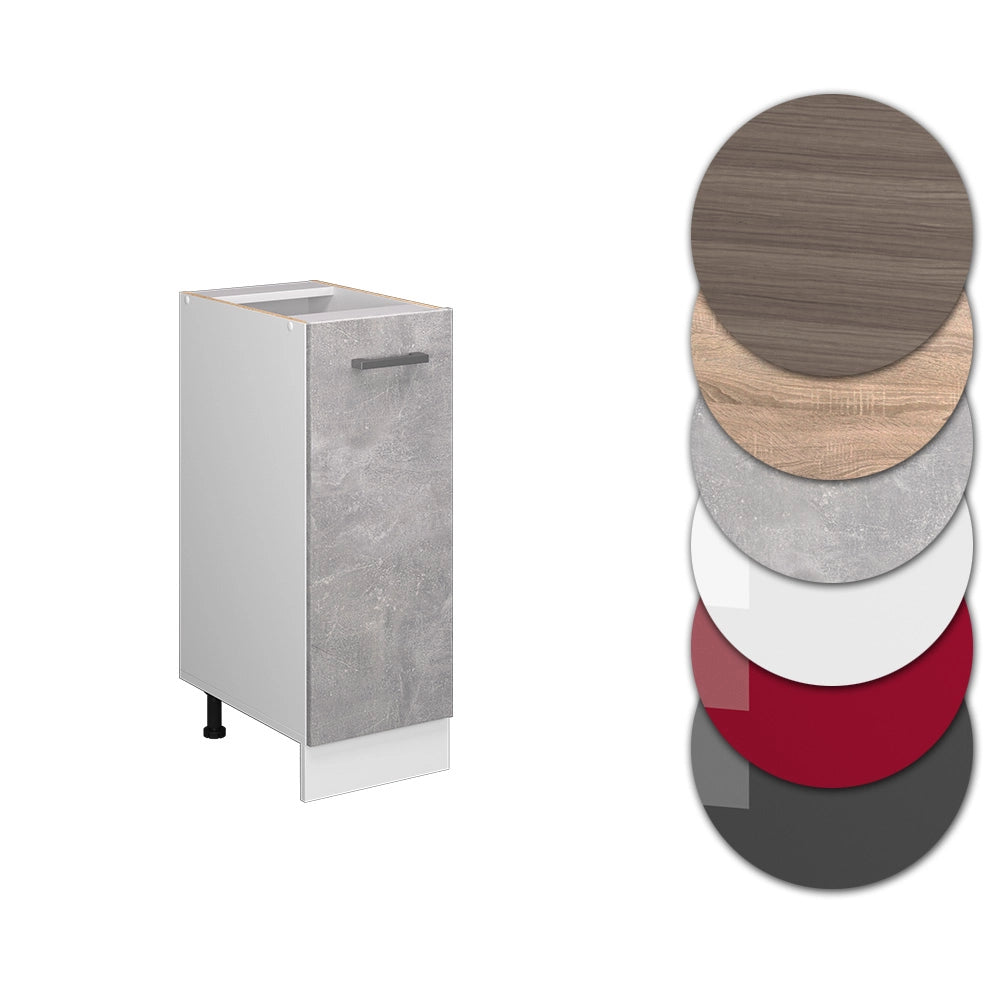 Armadio cucina dispensa alto R-Line Calcestruzzo/Bianco 30 cm senza piano di lavoro Vicco