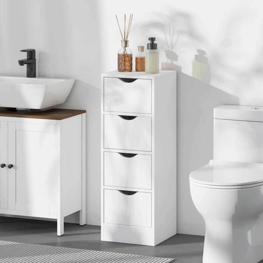Mobile da bagno con 4 cassetti ¨C zephmum ¨C bianco 29x29x83 cm
