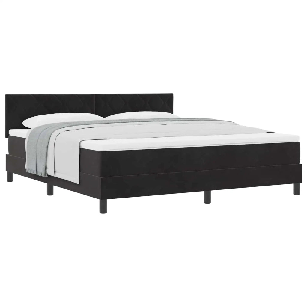 Letto a molle con materasso Nero 180 x 200 cm Velluto 3339256
