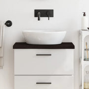 Piano Bagno Marrone Scuro 60x40x(2-4)cm Legno Massello Trattatocod mxl 126788