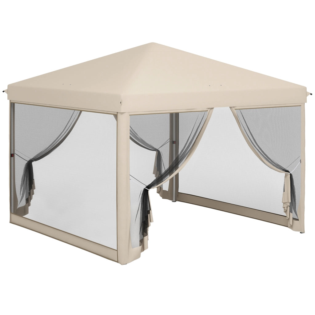 Casetta da Giardino 3x3 m con Zanzariere ¨C Zephmum ¨C Beige Acciaio