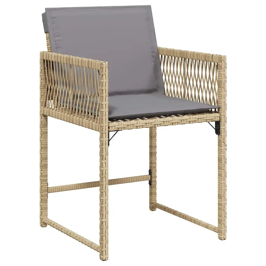 Set da Pranzo per Giardino 5 pcs Beige polyrattan 3380767