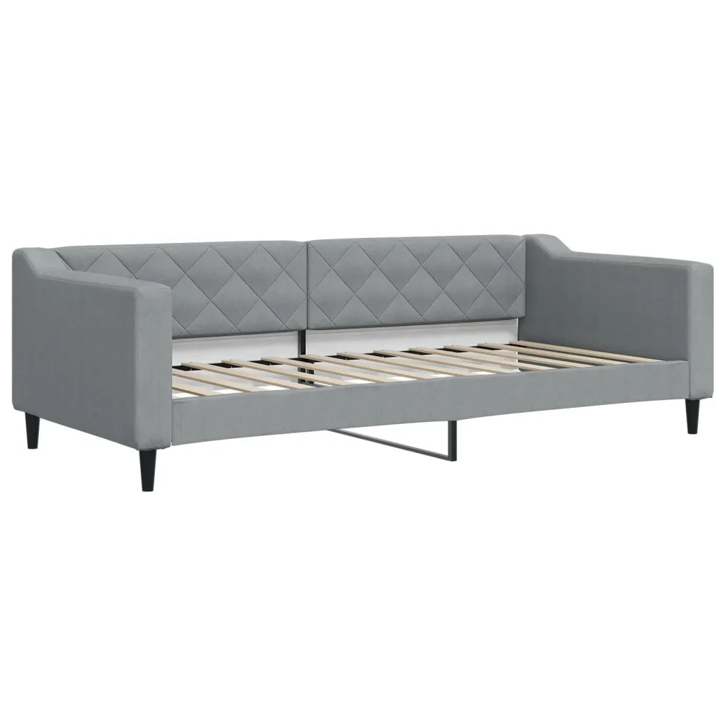 Divano Letto con Materasso Grigio Chiaro 90x200 cm in Tessuto 3197408
