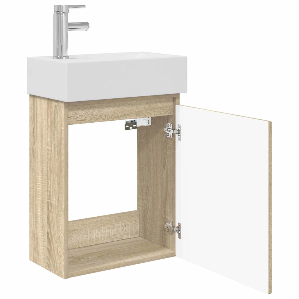 Mobile bagno con rubinetto Rovere Sonoma 45,5 x 22,5 x 84 cm