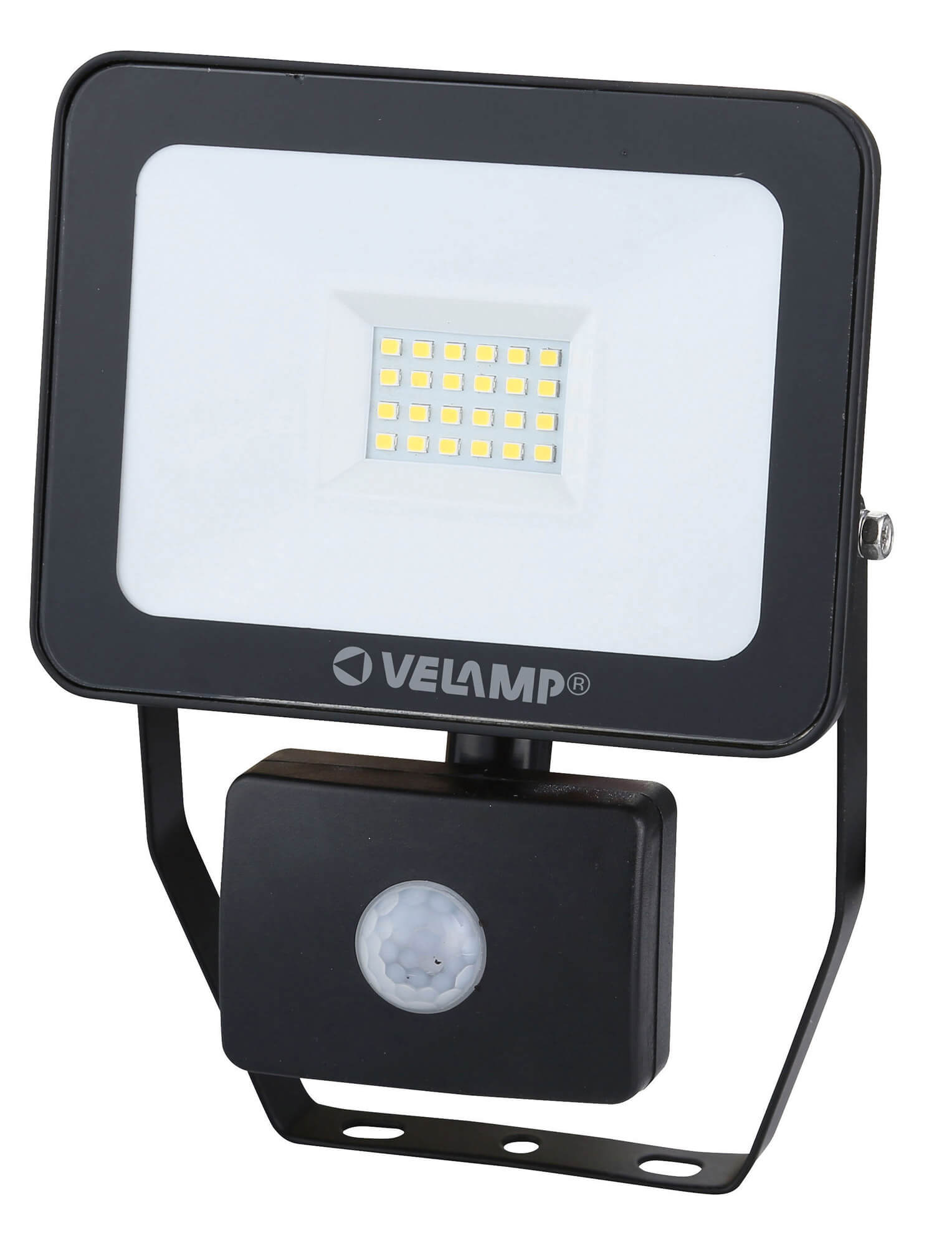 Lampada Proiettore a LED da Parete 20W con Sensore Bauer Nera