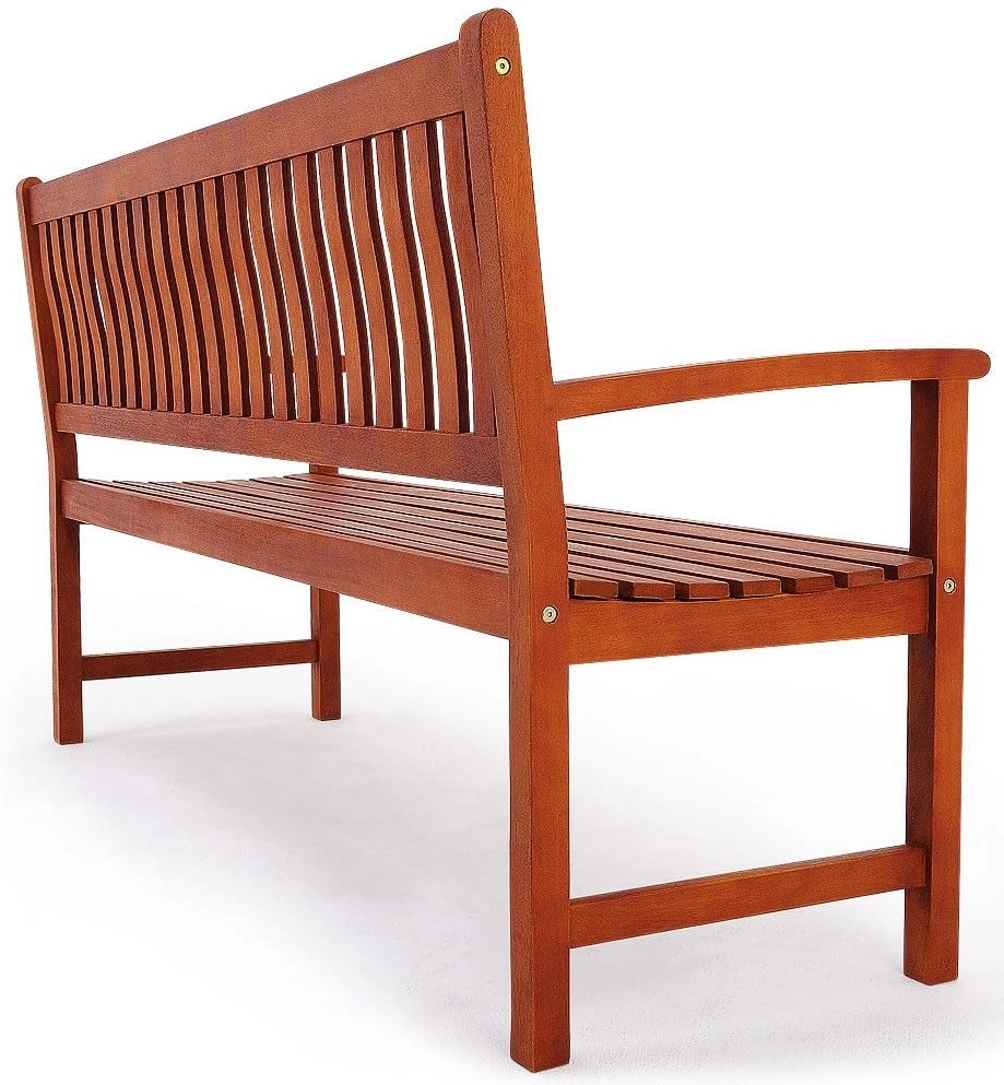 Deuba Panchina da Giardino 3 Posti Legno di Eucalipto Certificato FSC® Panca Interno Esterno