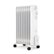Radiatore del bagno di olio elettrico - 2000 watt - oceanico - 3 poteri - 9 elementi - mobile - bianco