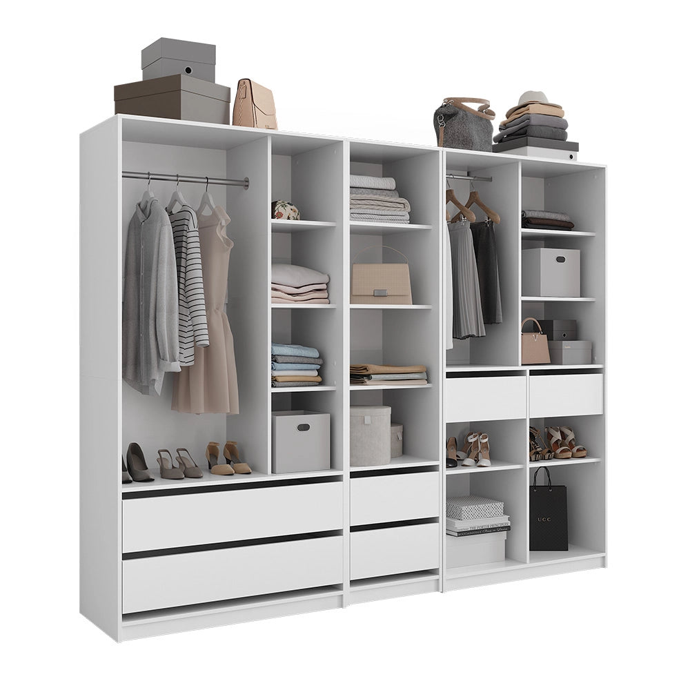 Armadio Elmo Bianco 100 x 200 cm Set di 3 Vicco