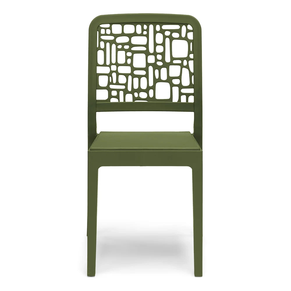 Sedia in polipropilene MEDEA, impilabile, resistente ai raggi UV, design moderno, ideale per sala da pranzo, cucina, sala d’attesa, bar, ristoranti o giardino, colore Verde Oliva