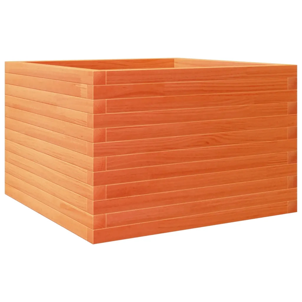 Fioriera | Cassetta per fiori | Vaso Giardino Marrone Cera 70x70x45,5cm Legno Massello Pino