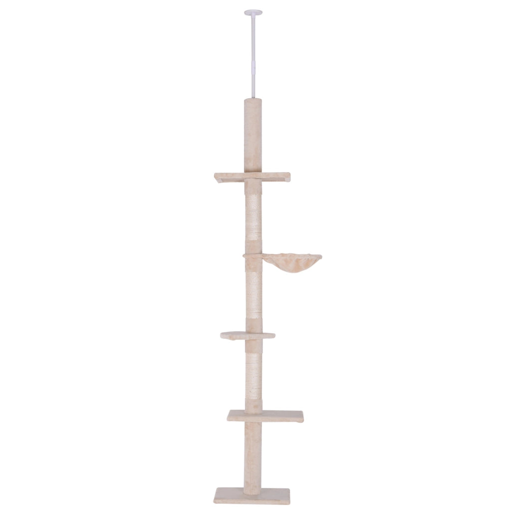 Albero tiragraffi per gatti con piattaforme ¨C zephmum ¨C 230-260 cm beige