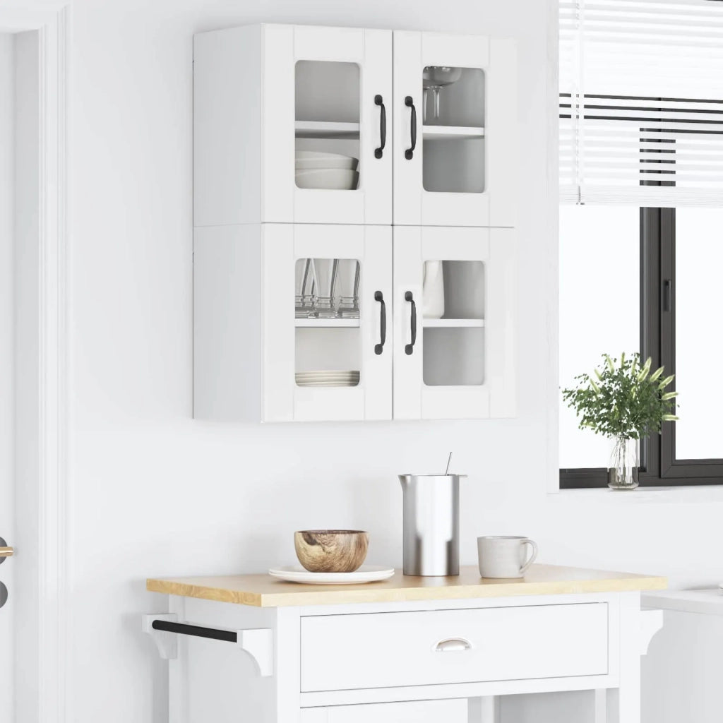 Mobile in vetro da parete PORTO 2 pcs Bianco Lucido