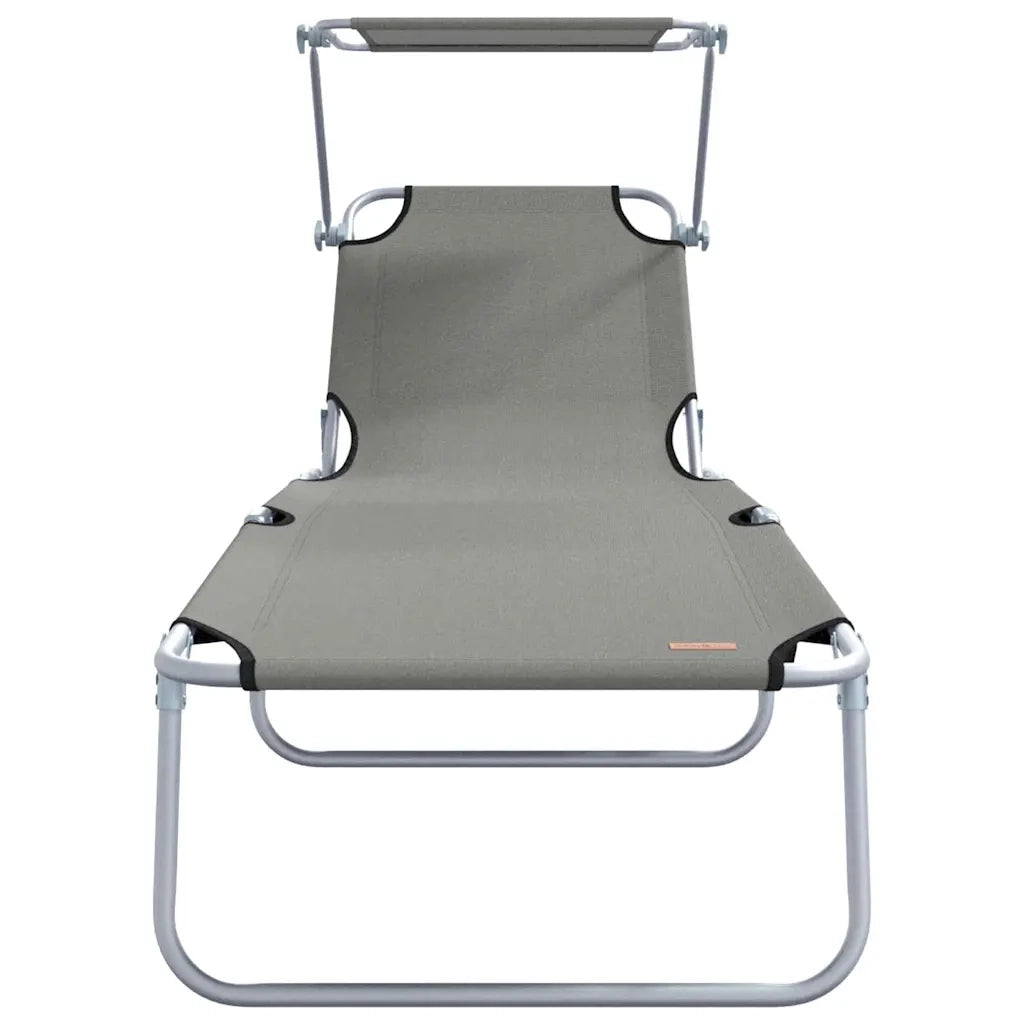 Lettino da sole 2 pcs Grigio 58 x 188 x 77cm Poliestere 42003062