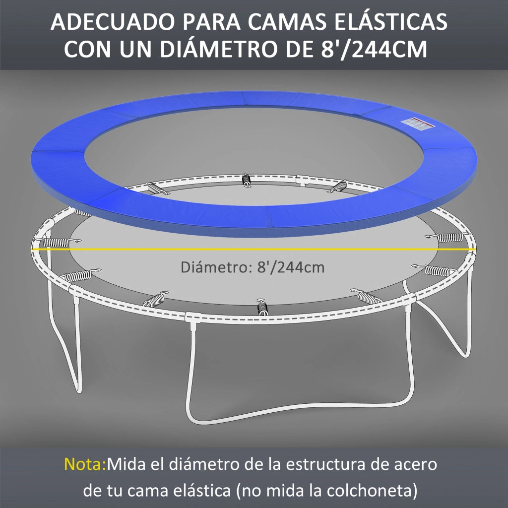 Copertura Protettiva Imbottita per Letto Elastico Sicurezza Bordo ¨C zephmum ¨C 244 cm Blu