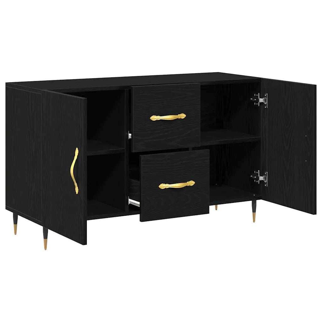 Credenza-Buffet-Armadio da cucina Rovere nero 100 x 36 x 60 cm Legno multistrato 183843