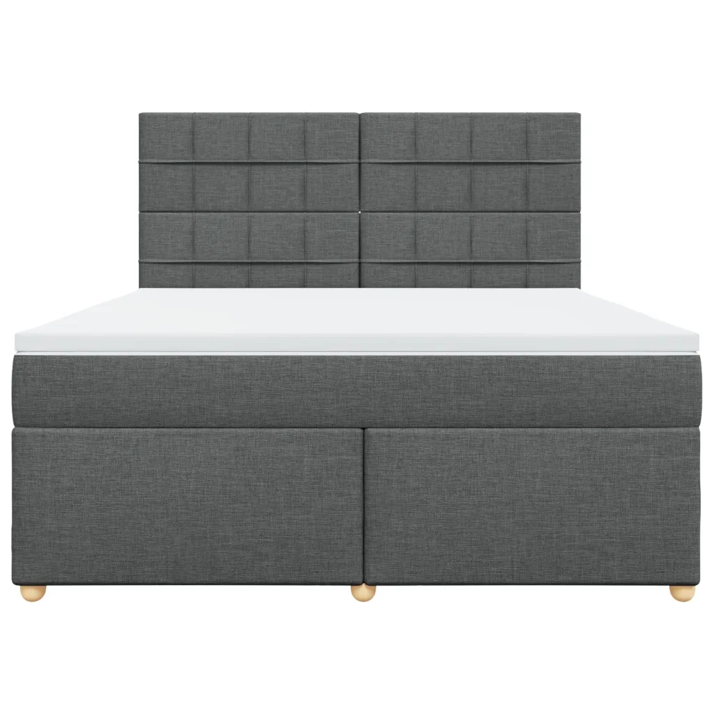 Giroletto a Molle con Materasso Grigio Scuro 180x200 cm Tessuto