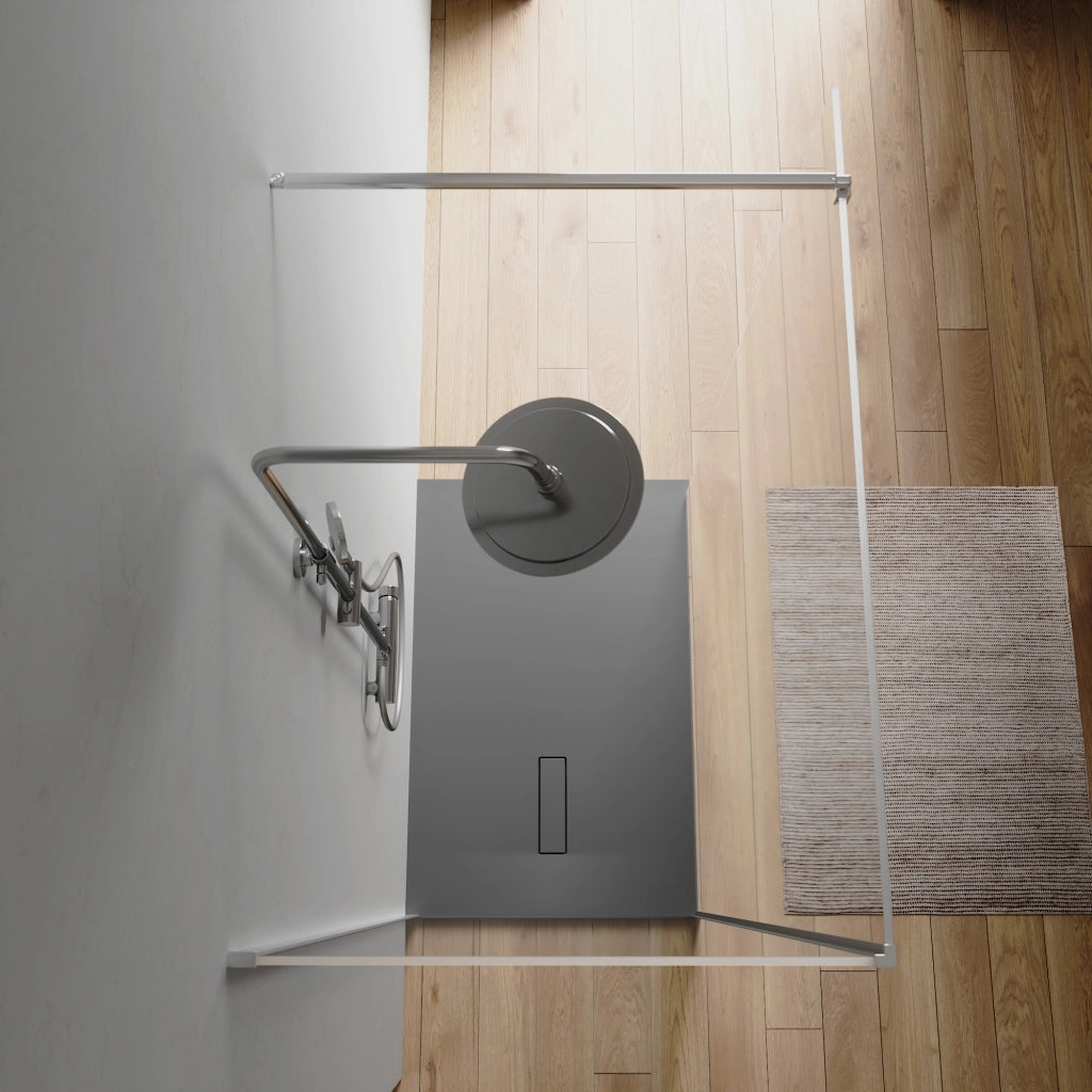 Doppio walk-in cromato 90x100 cm vetro 8mm trasparente anticalcare h200 | Keros