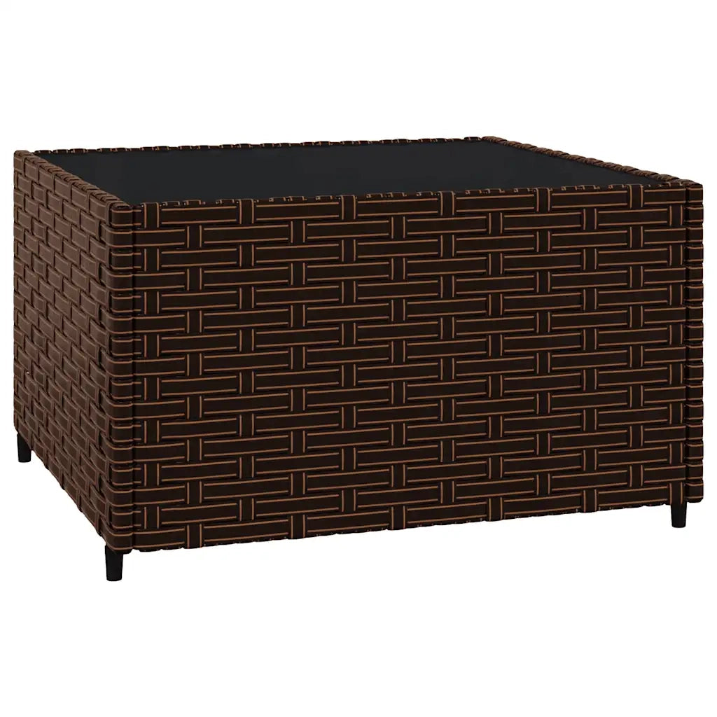 Set Mobili da Giardino 3 pz con Cuscini in Polyrattan Marrone CFW9585592