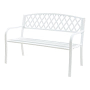 Panca da giardino 127 x 53,5 x 88 cm acciaio bianco 03_0008960