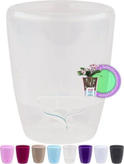 Vaso di Orchidea 12 cm - Sistema di Irrigazione con Indicatore di Livello Acqua - 1 pezzo - Translucido