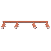 Lampada da soffitto e da parete moderna a 4 luci in acciaio rosso ocra della serie Ring