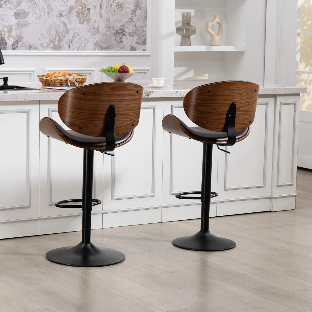 SGABELLO BAR Girevole Regolabile 51x50x93-103,5 cm PU Marrone