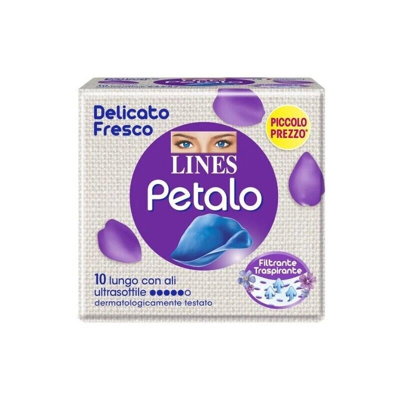 LINES PETALO BLU ASSORBENTE LUNGO FLUSSO ABBONDANTE 10 PZ