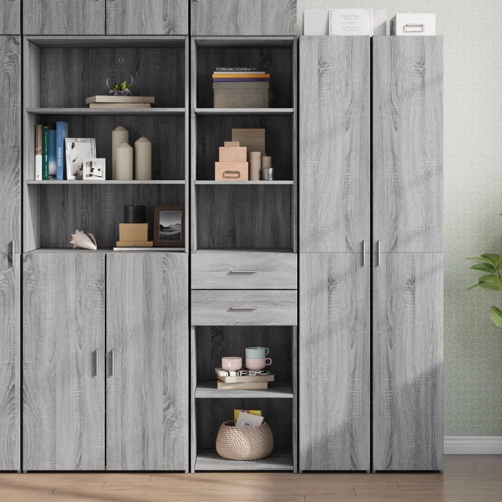 Credenza-Buffet-Armadio da cucina Grigio Sonoma 45x42,5x185 cm in Legno Multistrato 201068