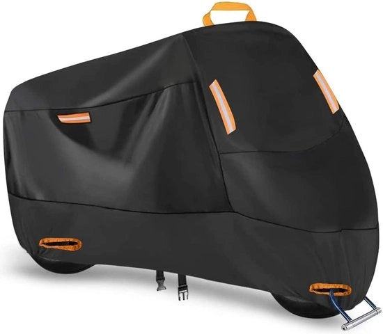 Motorhood Water-Resistente - Copertura per Motore per Scooter e Motocicletta - 300D, Impermeabile a Pioggia, UV, Polvere, Vento - 4 Strisce Riflettenti - 2 Aperture di Chiusura - 1 Maniglia - 1 Borsa di Riposo - Dimensioni: 175 x 85 x 100 cm