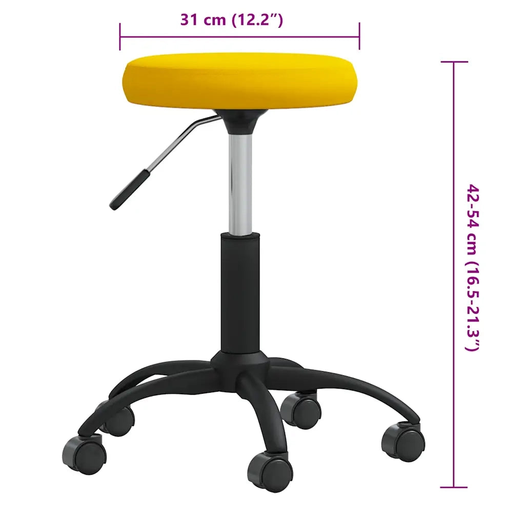 Sgabello da Massaggio in Velluto Giallo Senape CFW3173970