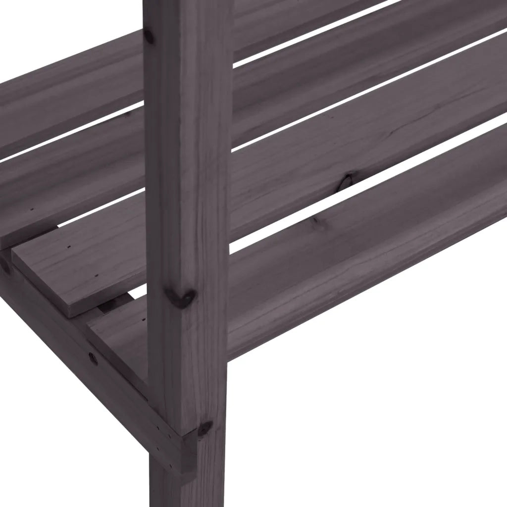 Tavolo Piante Ripiani Grigio 78x38x,82,5cm Legno Massello Abete CFW3098983
