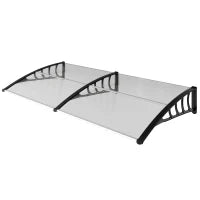 Tettoia Moderna in Policarbonato, Alluminio e PP per Balconi, Finestre e Porte, 200x96x27 cm