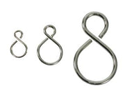 GANCI AD S IN ACCIAIO NICHELATO- - ø mm.2x21x32 - 200 pezzi