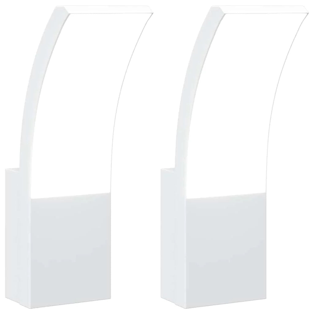 Set di 2 applique LED per esterni 7 x 4,5 x 23 cm resistenti alle intemperie design moderno alluminio bianco 02_0056580