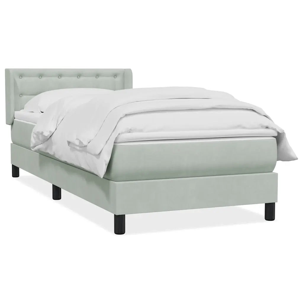 Giroletto a Molle con Materasso-Struttura Letto Grigio Chiaro 80x210 cm Velluto 495764