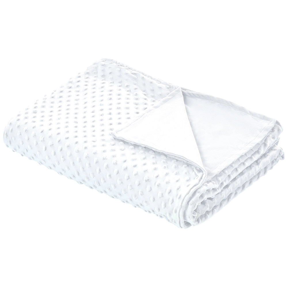 Copripiumino per coperta ponderata Bianca Tessuto poliestere 100 x 150 cm Motivo a pois Design moderno Tessile camera da letto
