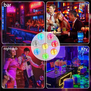 8 pezzi di adesivi LED - illuminazione sfavillante - basi LED - adesivi luminosi autoadesivi - bottiglie di vetro - illuminazione decorativa - 3 modalità di illuminazione - matrimoni - bar - cocktail - feste e eventi
