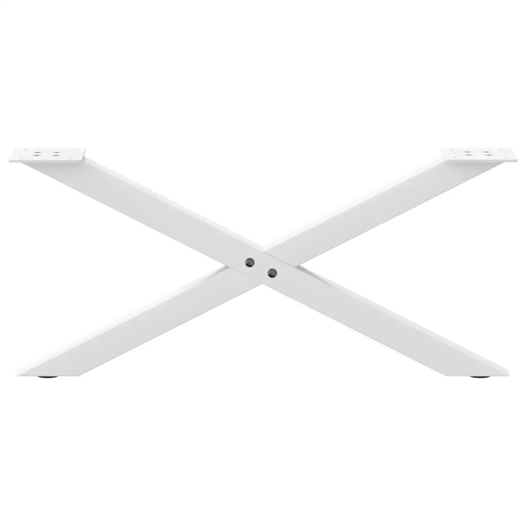 Gambe per Tavolino da Caffè a Forma di X 2 pz Bianche 70x(30-31) cm Acciaio 4012885