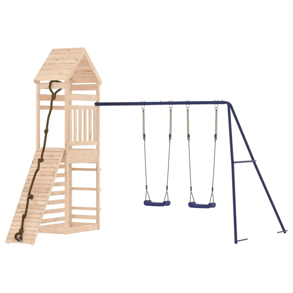 Altalene per parco giochi all'aperto scivolo altalene robuste giochi da giardino 316 x 257 x 264 cm legno di pino massiccio 02_0004954
