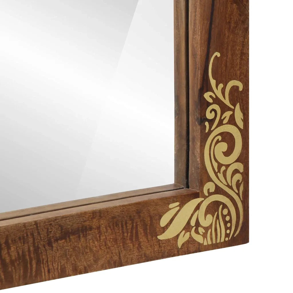 Specchio da bagno-Specchio decorativo Marrone miele 70 x 50 x 2,5 cm