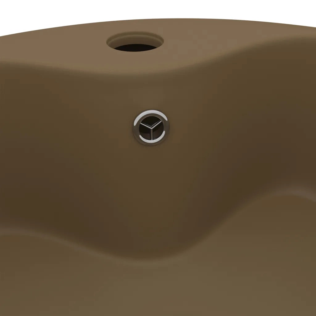Lavandino con Troppopieno Crema Opaco 36x13 cm in Ceramica 147040
