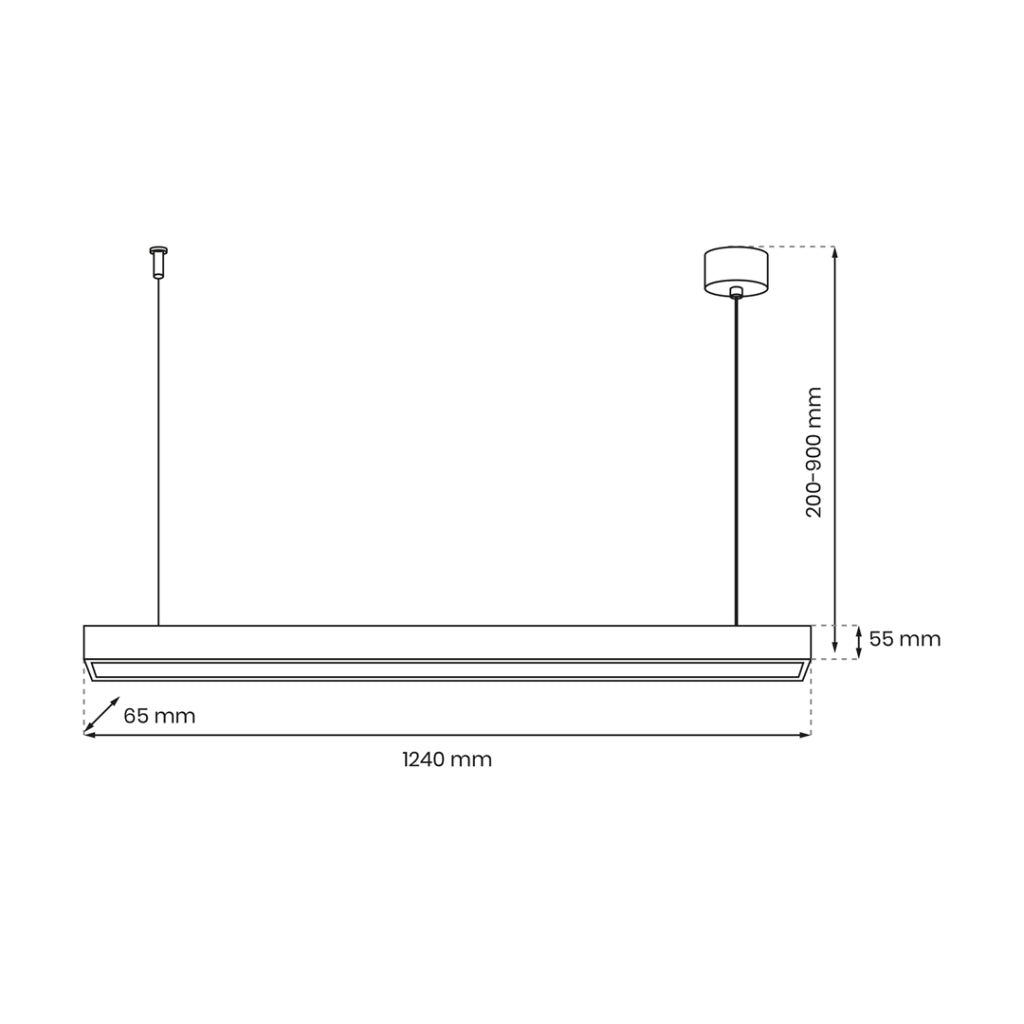 Lampada a sospensione Lungo 124 cm T8 nero Milagro