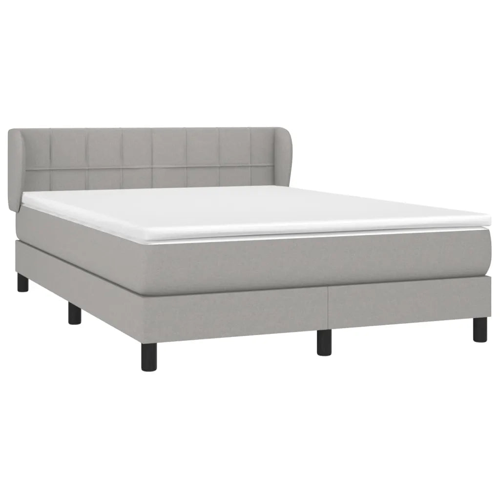 Giroletto a Molle con Materasso Grigio Chiaro 140x200cm Tessuto cod mxl 47214