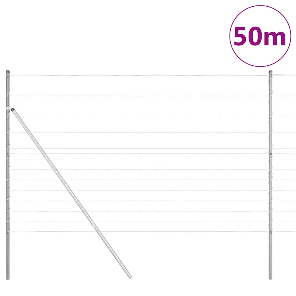 Palo della recinzione Zincato 50 x 1,5 m Acciaio