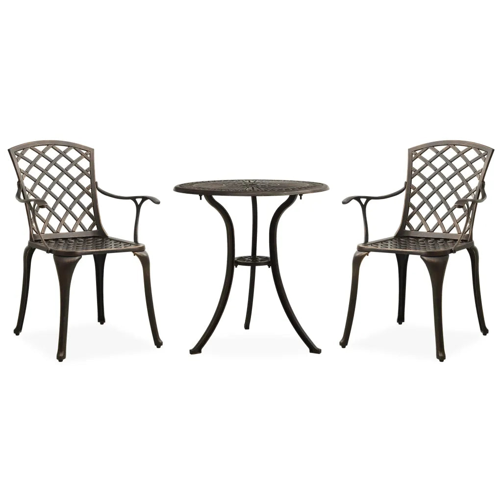 Set da Bistrot 3 pz in Alluminio Pressofuso Bronzo cod mxl 43210