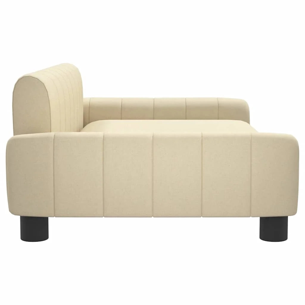 Cuccia per cani a forma di cesto comoda 90 x 53 x 30 cm tessuto color crema 02_0042989