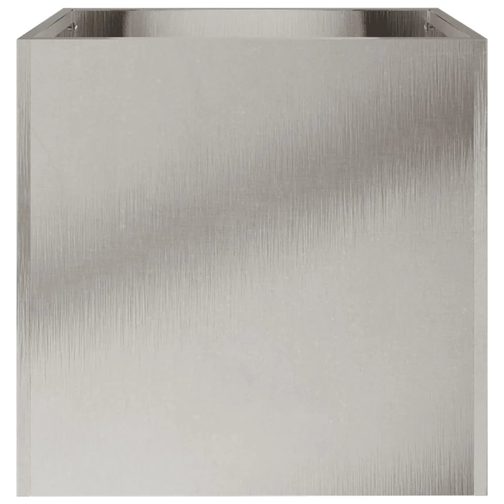 Fioriera rialzata per aiuole fioriere giardino terrazze set da 2 argento 32 x 30 x 29 cm acciaio inox Argento 02_0039010